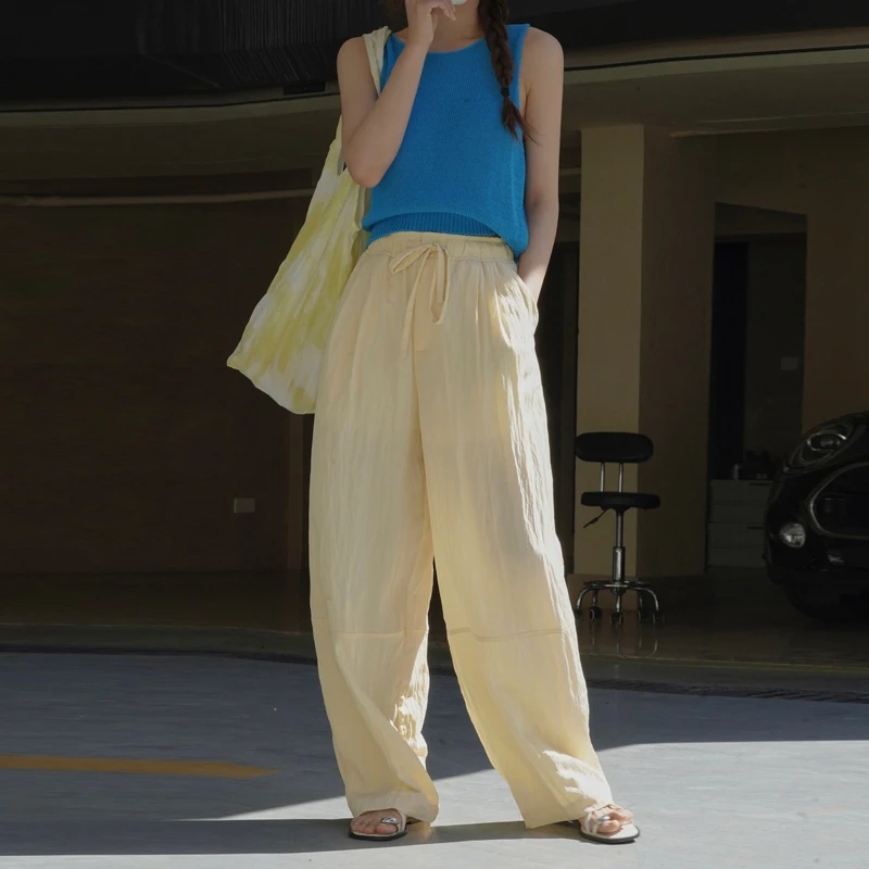 Женские брюки в Корейском стиле Johnature повседневные свободные дышащие Слаксы с