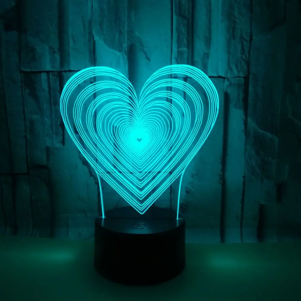 

Подарок на день Святого Валентина Queenight, любовь, сердце, 3D светодиодный ночсветильник, романтическое предложение, декоративный креативный о...