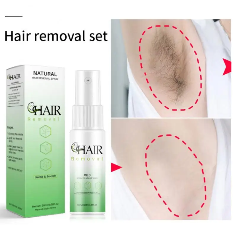

Lanmuiar 20ml Hair Off Hair Removal Cream Face Body Hair Depilatory Beard Bikini Legs Armpit Painless Hair Remover Spray