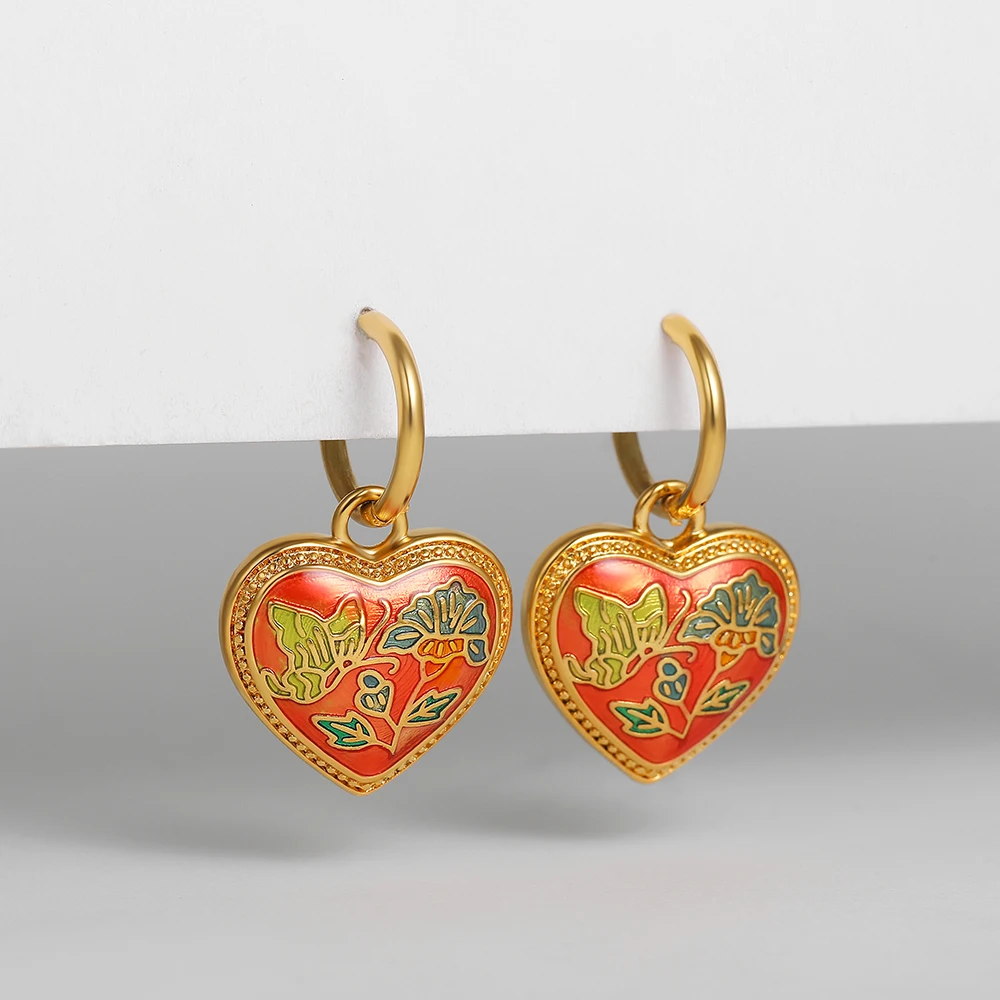 Модные висячие серьги с PVD-покрытием из нержавеющей стали