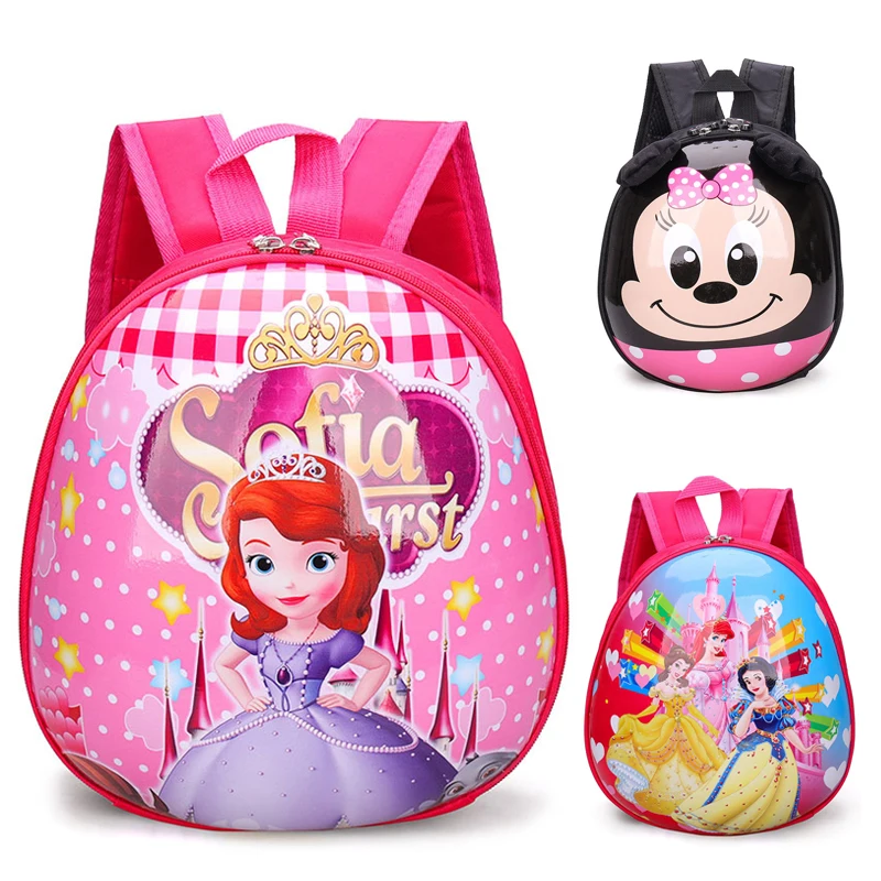 Sofia The First Minnie Mouse Backpack Kindergarten Baby Boys And Girls Hardshell Small Schoolbag Kawaii Princess Kids Backpack