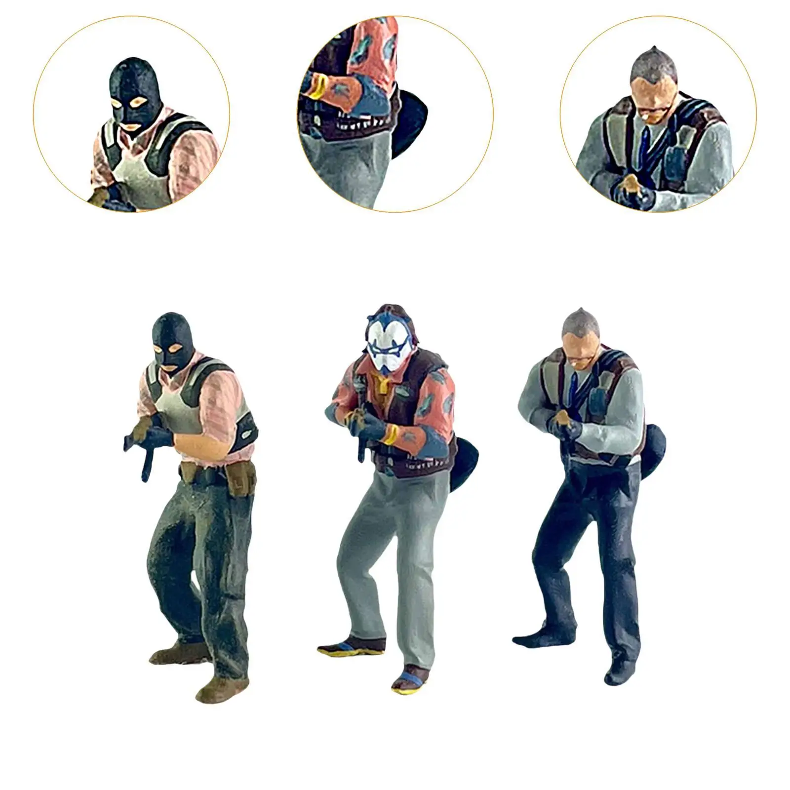 3 шт. масштаб 1/64 фигурки Диона уличные люди мужские полимерные ручная роспись