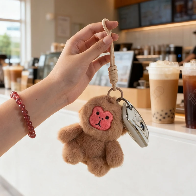 Фото Kawaii обезьяна плюшевые игрушки мини-фигурка обезьяны кулон брелок настольная декомпрессионная игрушка подарки на день рождения №1