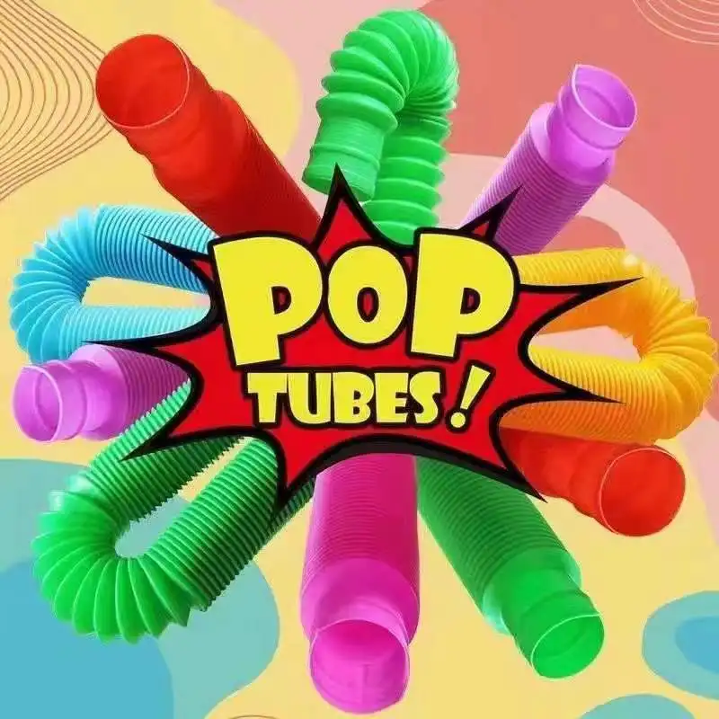 

1 Pcs Mini Pop Tubes Sensory Toy For Adult Fidget Stress Relieve Toys Kid Autism Anti Stress Plastic Bellow Children Squeeze Toy