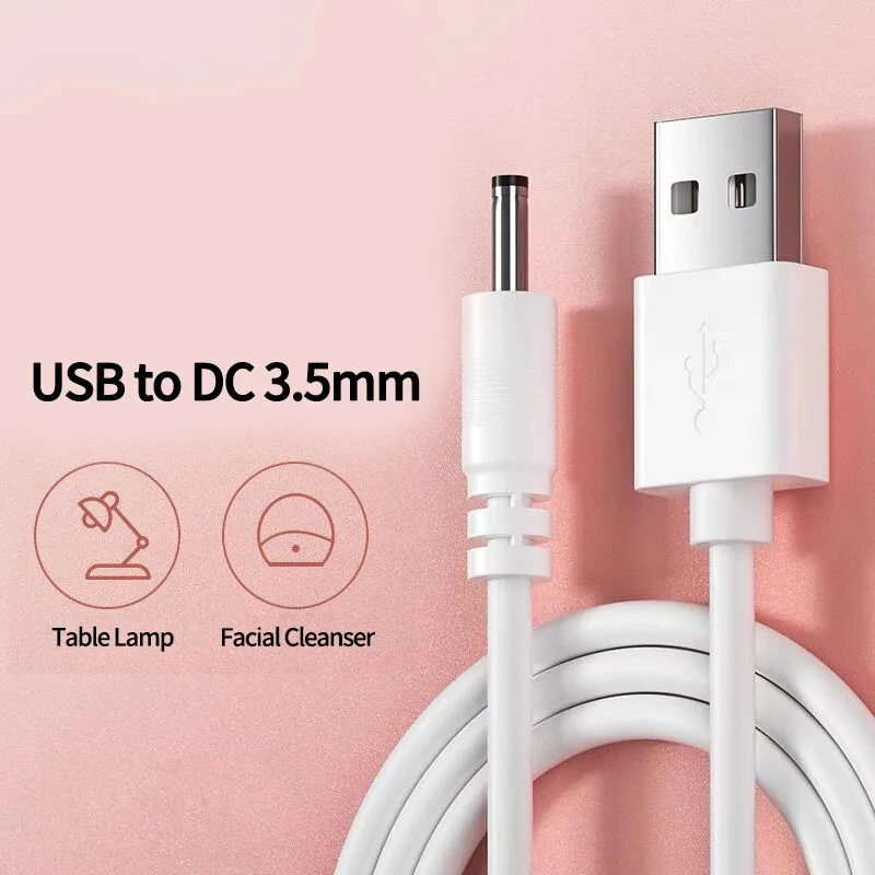 

USB to DC 3.5mm Charging Cable USB A Male to 3.5 Jack Connector 5V Power Supply Adapter for Mini Fans