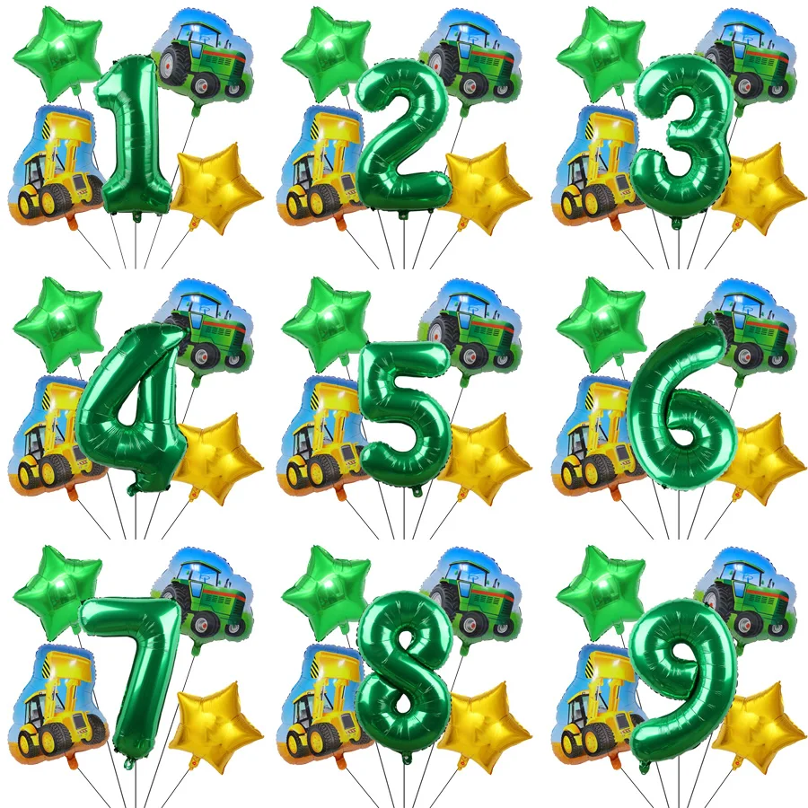 Набор цифровых шаров для трактора комплект из 5 предметов строительная техника