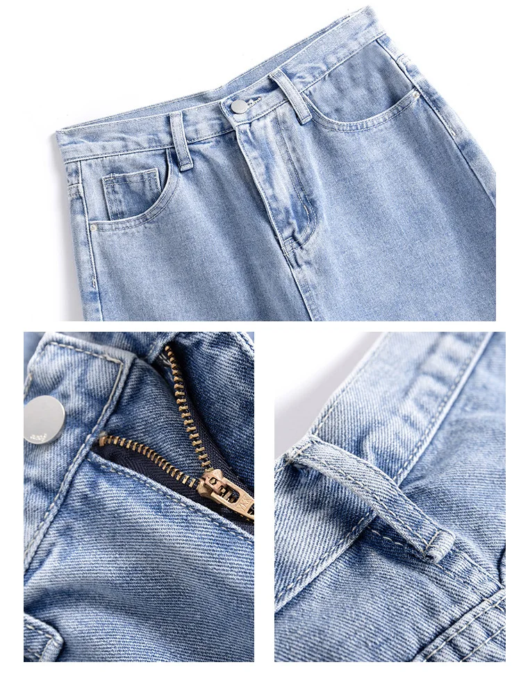 Summer Women Jeans Shorts Casual High Wasit High quality Wide leg Shorts Zipper Solid Color Streetwear Female Short Pants