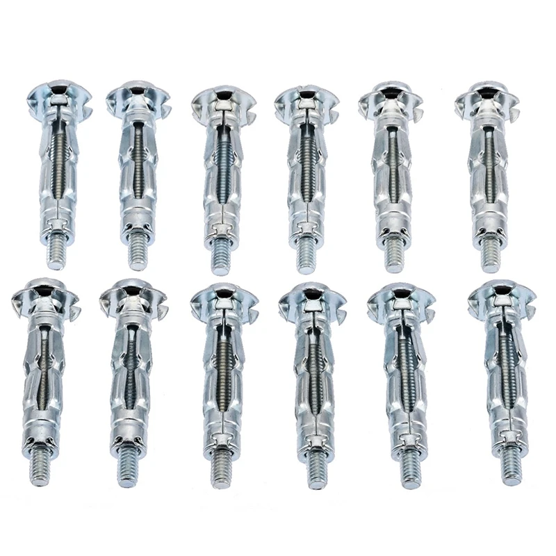 

12Pcs M4X32 Hollow Wall Anchors Metal Cavity Plasterboard Plug Fixing Screw