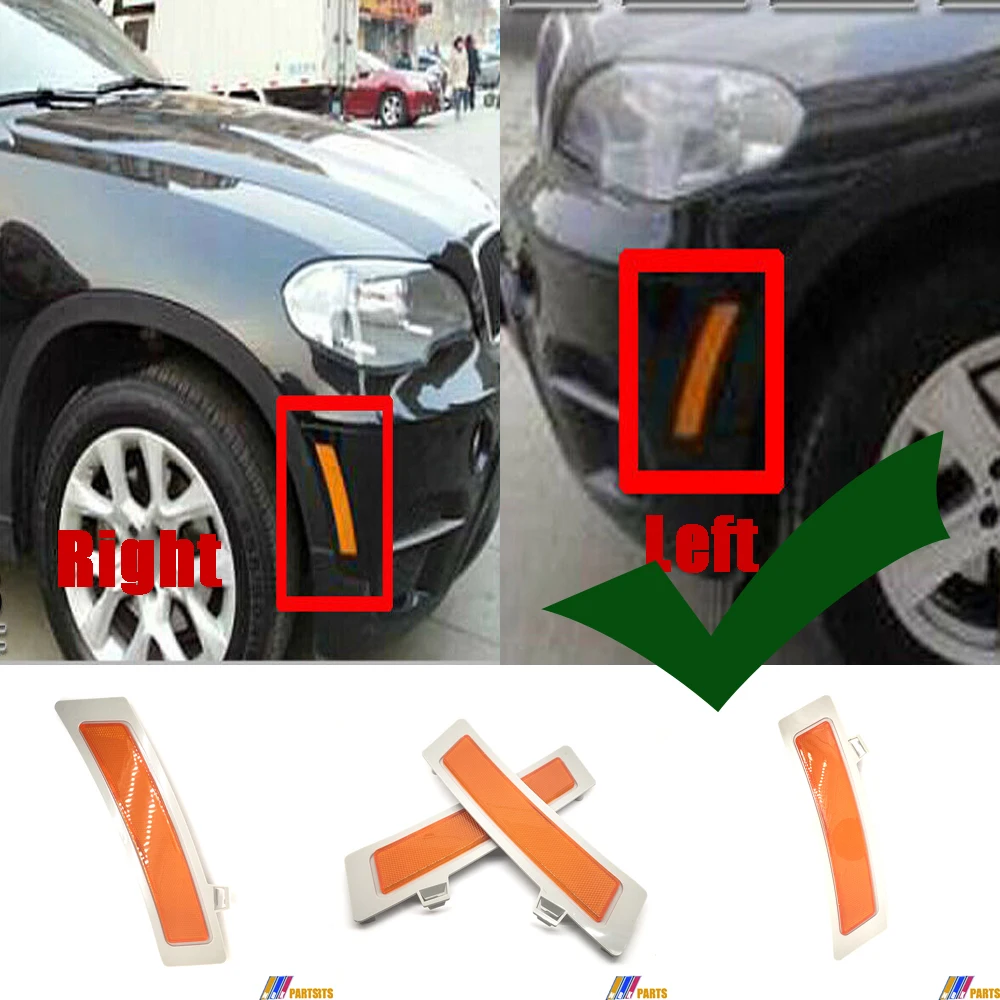 

Fit 11-13 Left LH Side BMW X5 E70 LCI X5 M 30dX 35iX 40dX 40iX 50iX M50dX SAV Front Marker Reflector