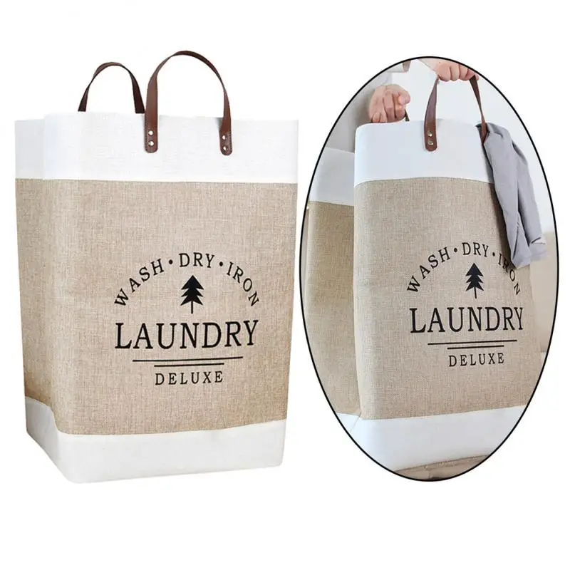 

Waterproof Large Capacity Storages Bin Sundries Sorter Bag Laundry Basket Foldable Home Storages Baskets Laundry Hamper Cotton
