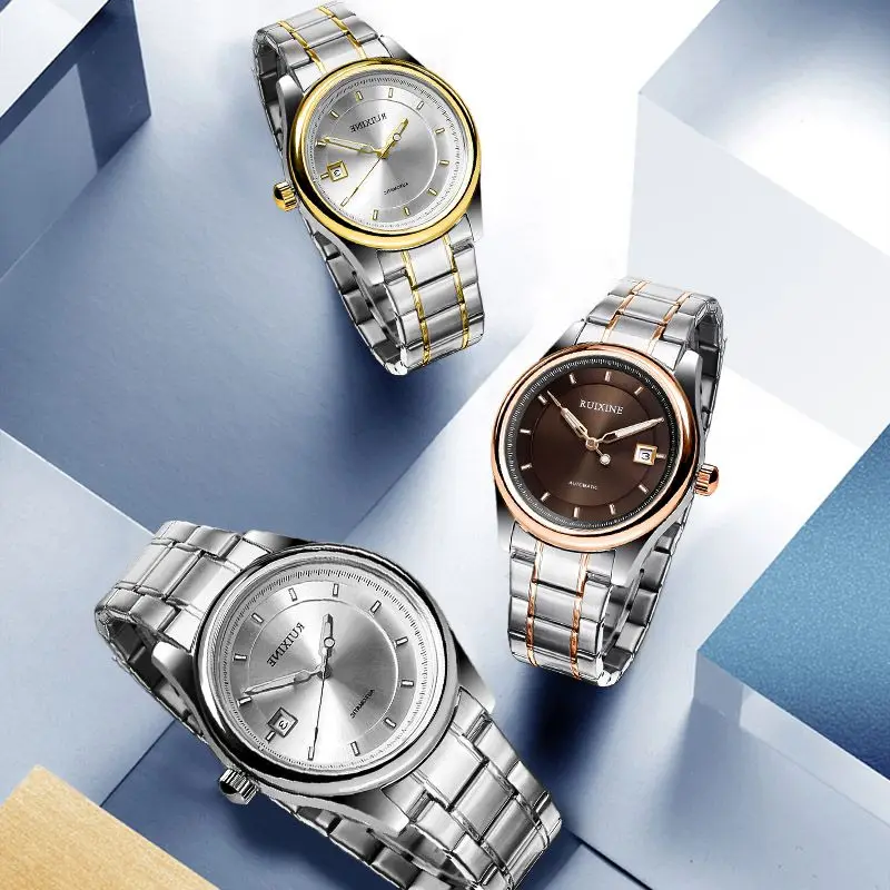 

RUIXINE Fully Automatic Mechanical Watch Luminous Single Calendar Popular Watch Fashion Business Mens Top Luxury Brand Watch