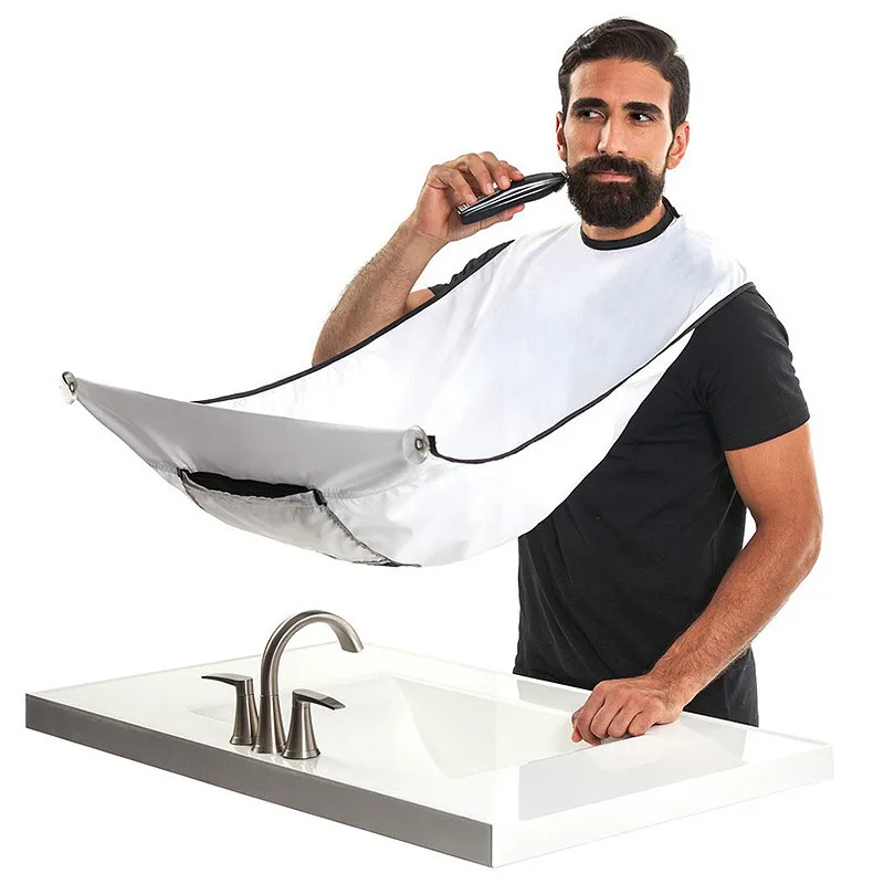 

Beard Catcher With Two Suction Cape Bib Mirror Suction Cup Apron Hair Shave Beard Catcher Waterproof Floral Cloth Clean Care 1pc