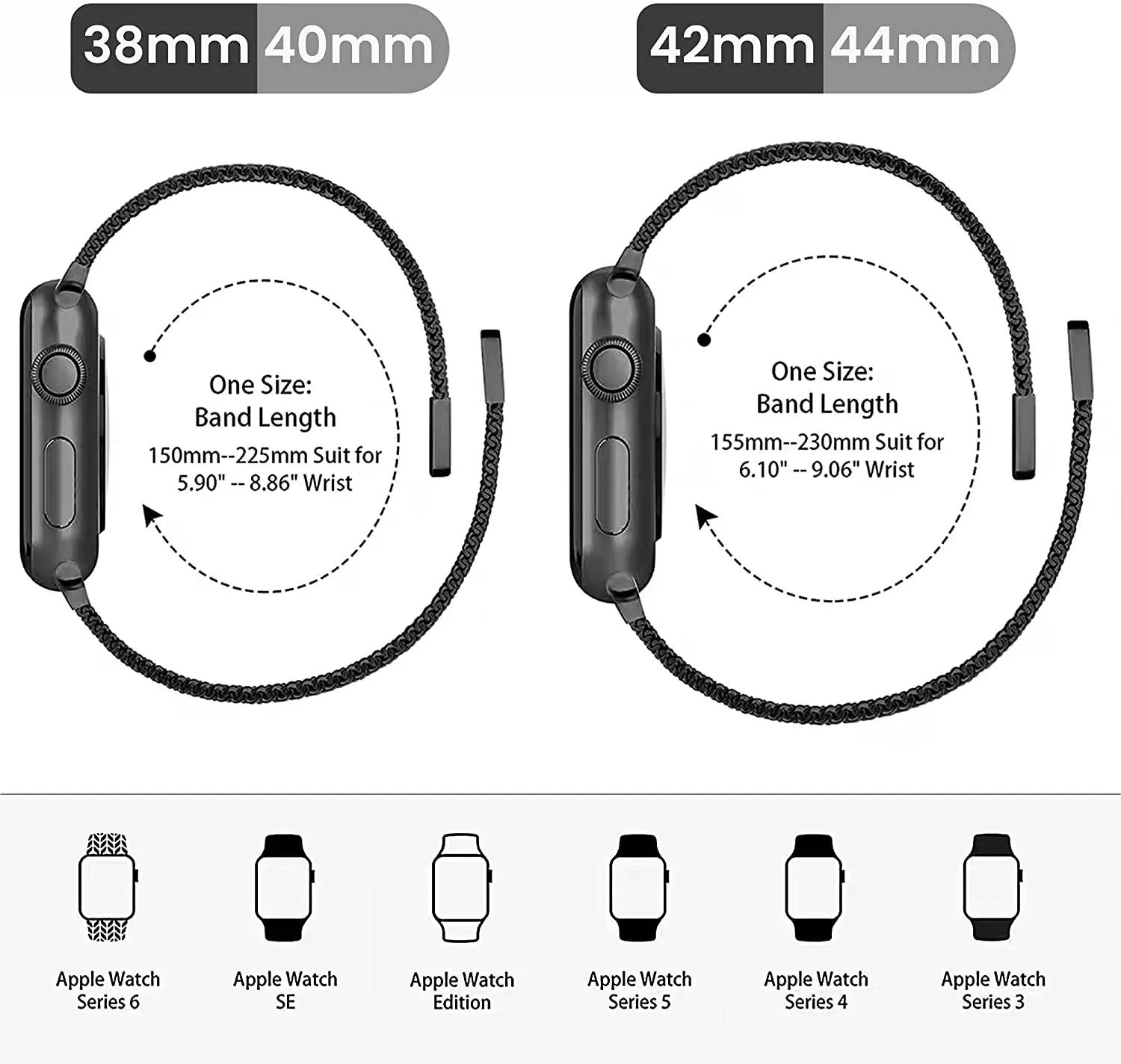 Milanese loop band for Apple watch UItra 8 7 6 5 4 SE 45mm 44mm 41mm 40mm Metal magnetic double section strap iwatch 3 42mm 38mm
