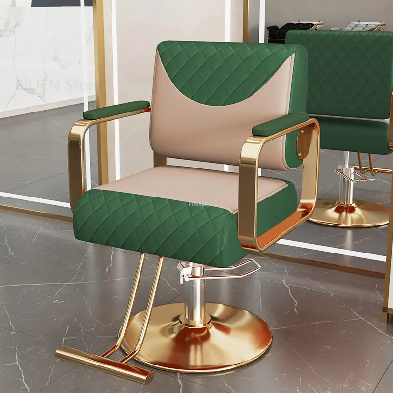 

Nordic Metal Barber Chairs Reclining Professional Modern Beauty Barber Chair Shaving Makeup Cadeira De Barbeiro Salon Furniture