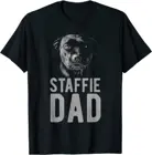 Мужская футболка с изображением Стаффорда Бультерьера в черном цвете для мужчин
