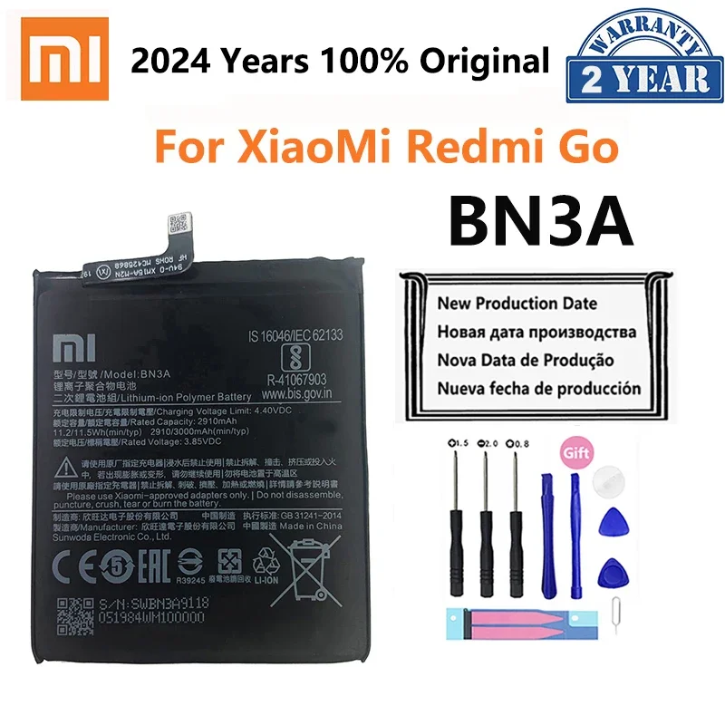 100% Оригинальный аккумулятор Xiao mi BN3A 3000 мАч для Xiaomi Redmi Go RedmiGo высококачественные