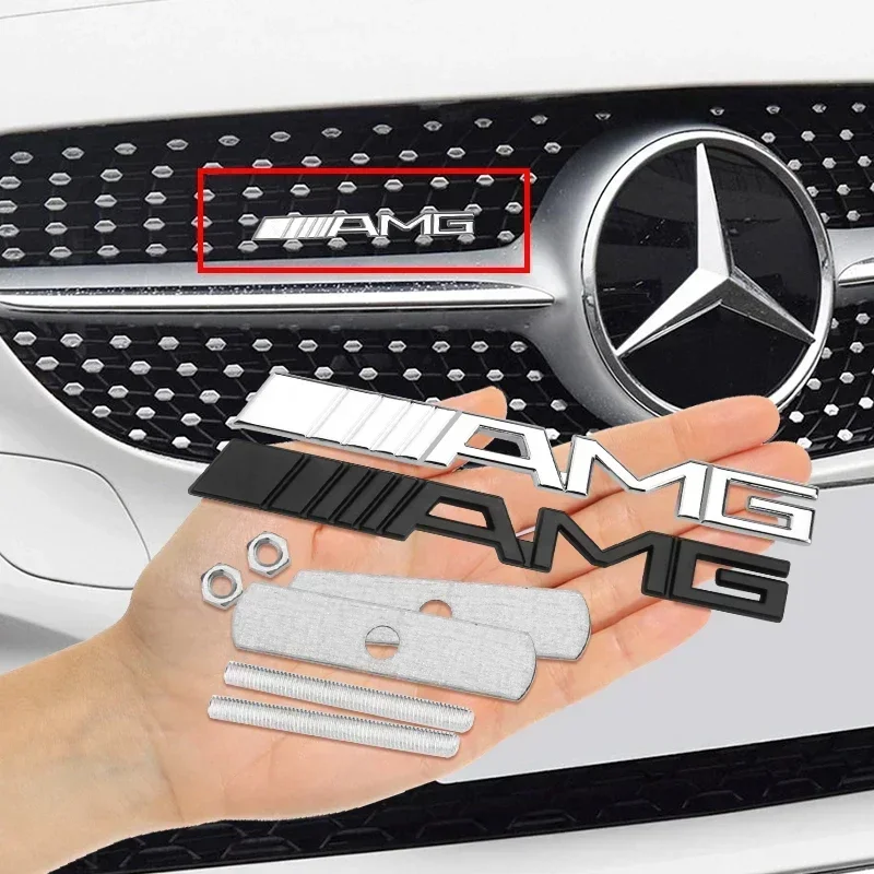 1 шт. эмблема на переднюю решетку наклейки для Mercedes Benz AMG Logo W204 W205 W210 W211 W212 W213 W167 W176
