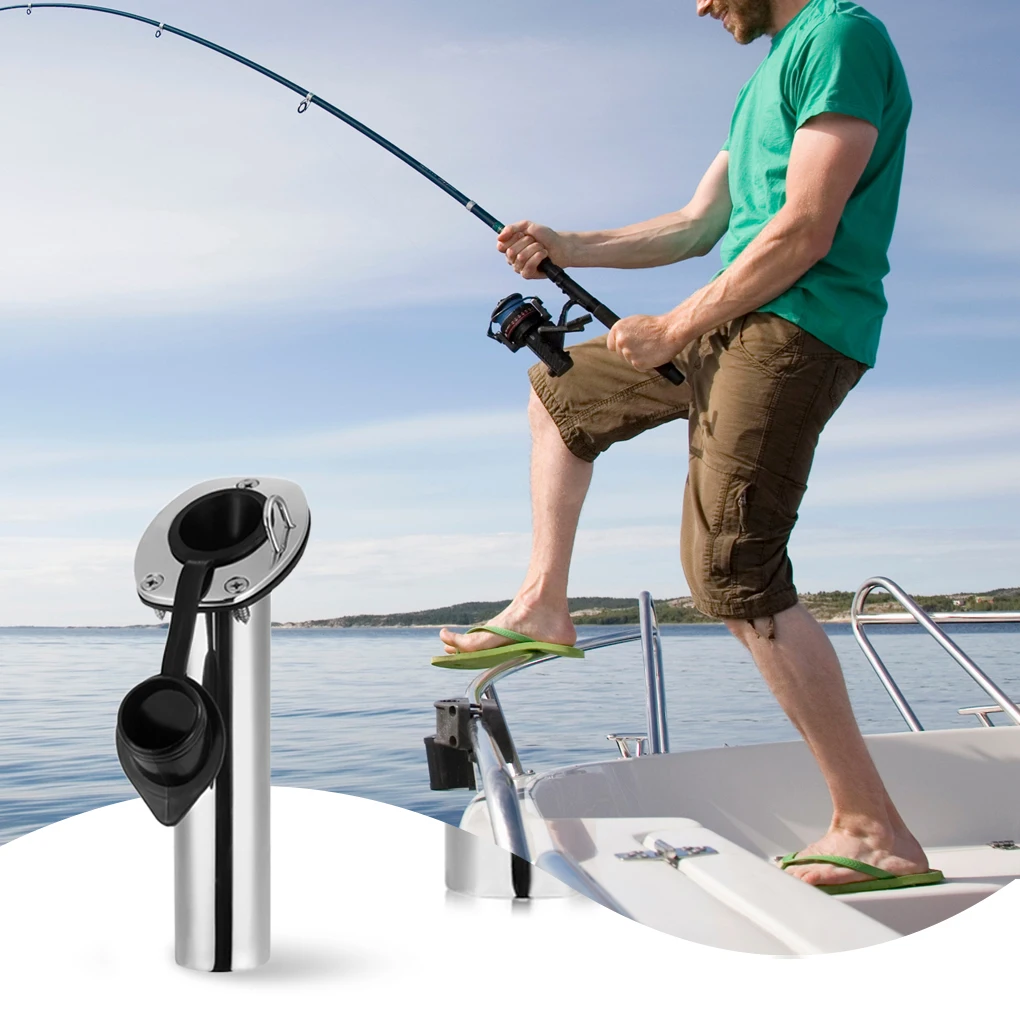 

Fishing Rod Holder Polished Anti-rotating Rubber Cap Liner Embedded Pole Rack Outside Canoe Bracket Tools Accessories
