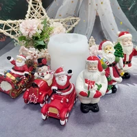 upgraded christmas gift santa claus christmas tree sleigh reindeer silicone mold plaster resin drop glue mold candle making
