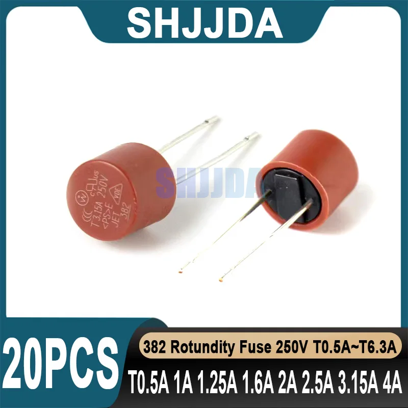 (20 шт.) 382 предохранитель для ротунации 250 В T0.5A T1A T1.25A T1.6A T2A T2.5A T3.15 T4A T5A T6.3A T8A