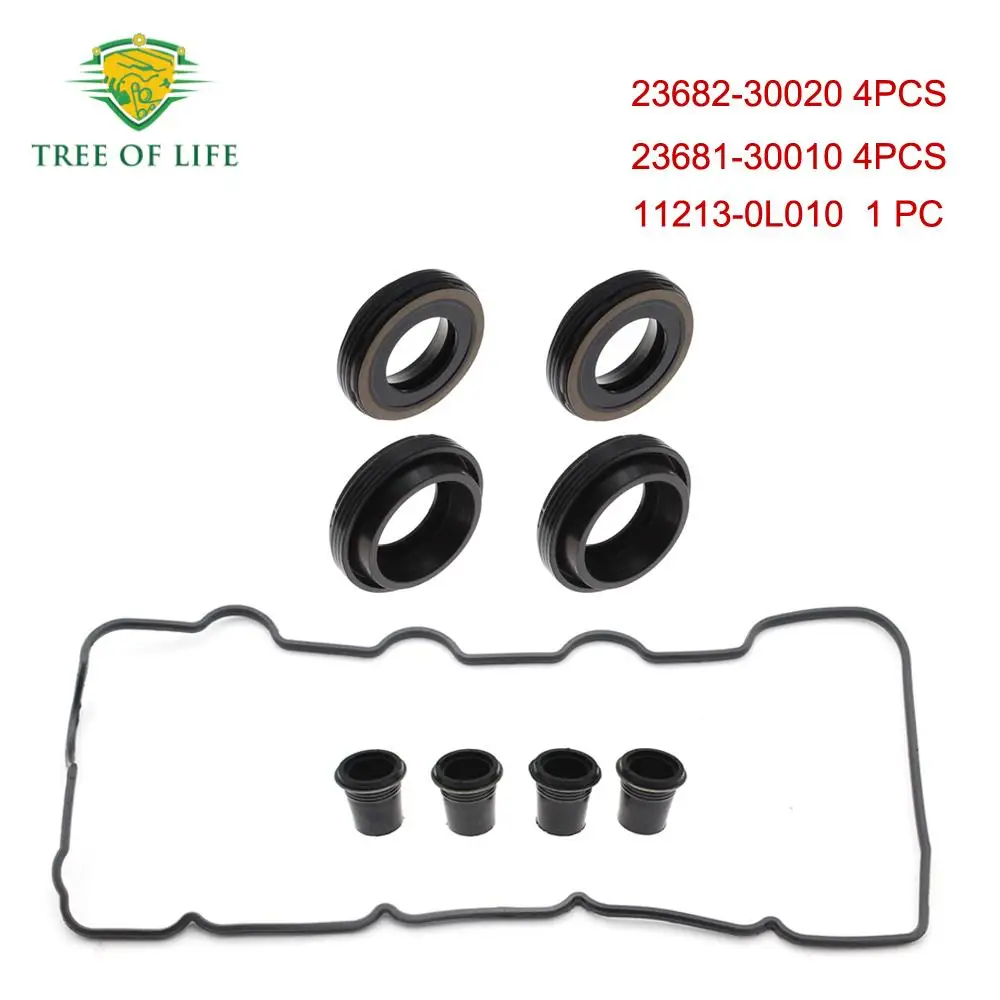 Фото Комплект масляных уплотнений для крышки клапана Toyota Hilux D4D 1KD-FTV 2KD-FTV 2.5L 3.0L Diesel 2368130010 2368230020 112130L010 1121330040, 9 шт. №1