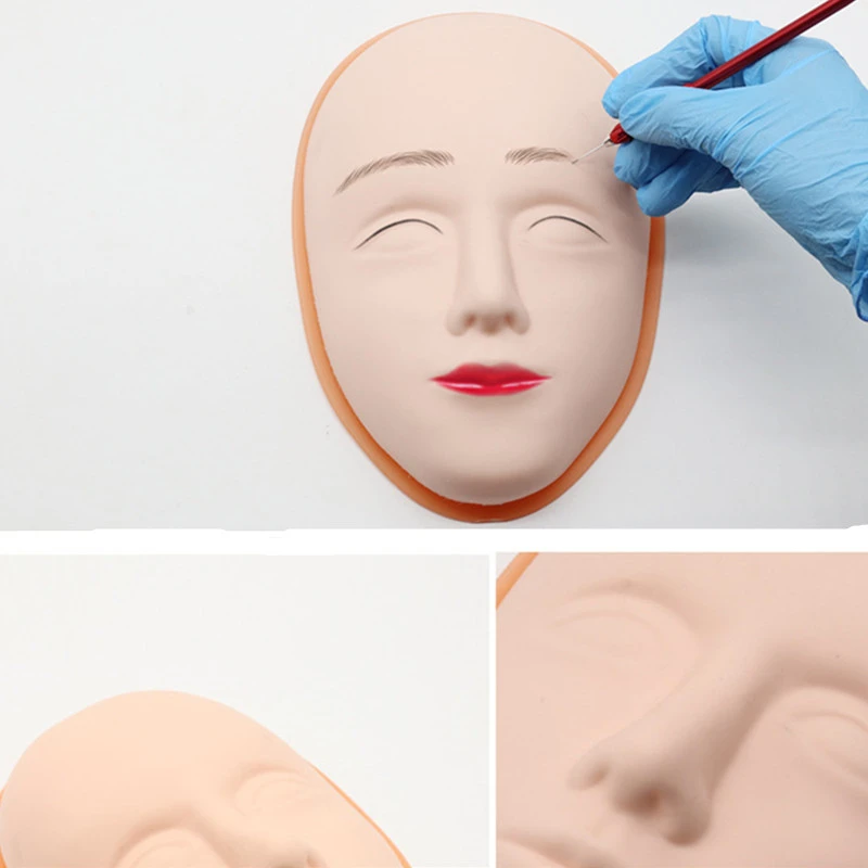 

Silicone Tattoo Microblading Practice Skin 3D Stereo Base Removable Makeup Eyebrow Face Tools Microblading Accesories Supplies