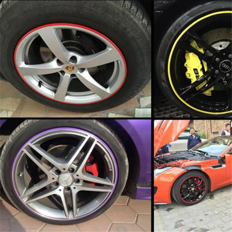 

Hot 8m Car Wheel Protection Wheel Rim Sticker Decorative Strip Tire Protection Care Cover Car-styling Exterior Accessories