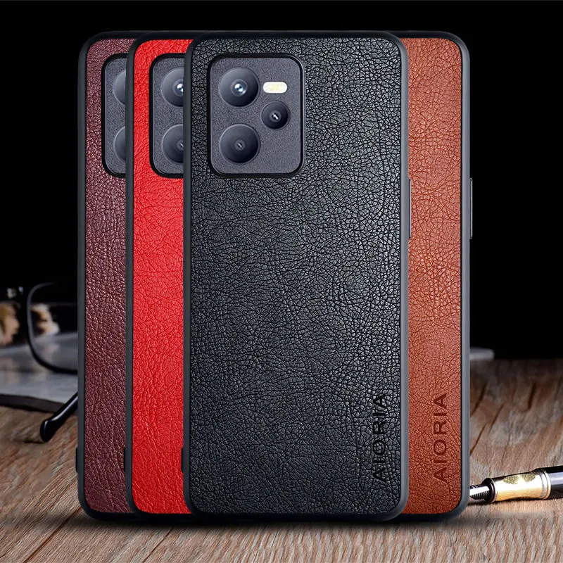 

Classical Business Leather Case for Realme C35 C33 C31 C30 coque solid color durable cover