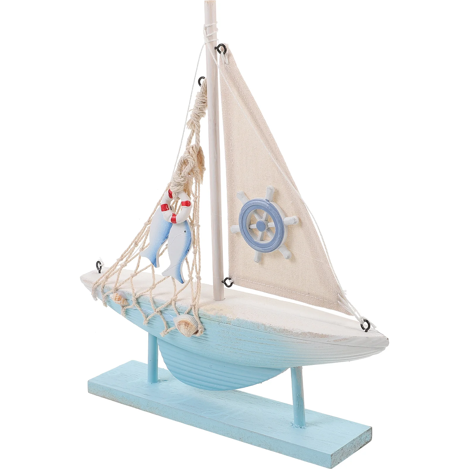 

Desktop Decor Sailing Ship Model Mini Boat Decorate Coffee Shop Nautical Wood Sailboat Ornament