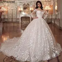 2022 Luxury White/Ivory Women Long Train Wedding Dress Bride Dresses Lace Appliques Illusion Beads Crystal Elegant Wedding Gowns