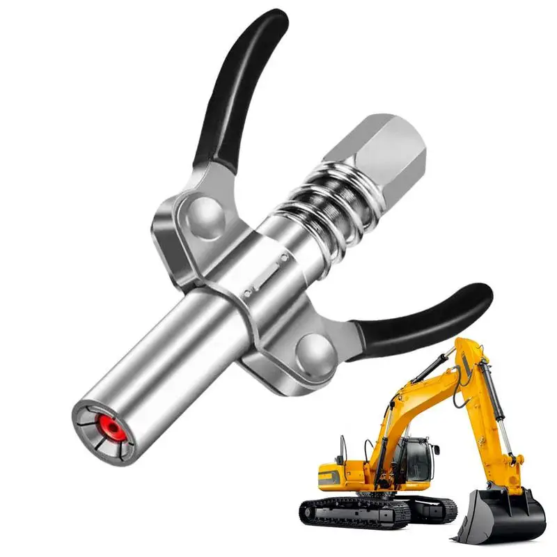 

Grease Tool Coupler Universal Car Syringe Lubricant Tip Quick Release Grease Guns Easy To Push Double Handle Grease Coupler
