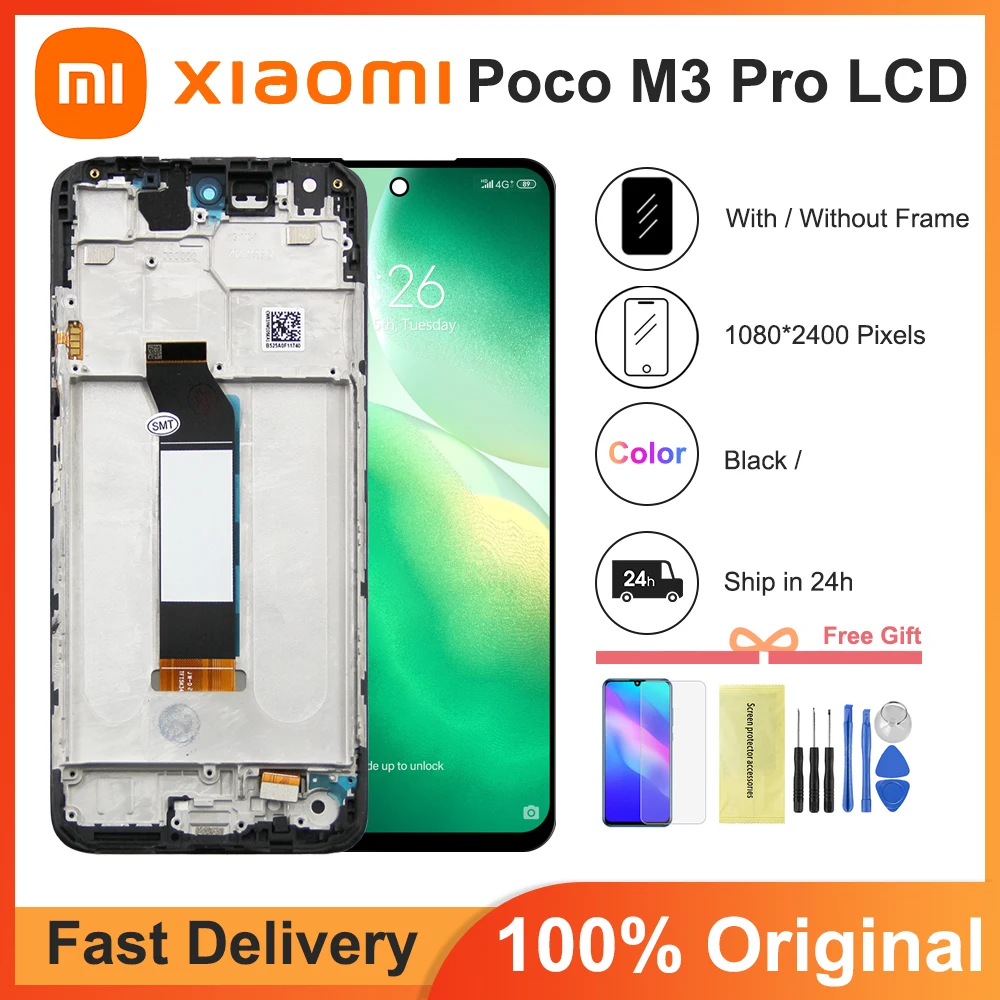

100% Original 6.5" LCD Replacement For Xiaomi Poco M3 Pro 5G M2103K19PG M2103K19PI Display Touch Screen Digitizer Assembly