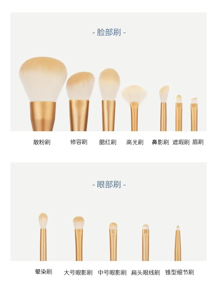 

Makeup brush set, soft bristle, highlight, nose shadow brush, eyeshadow, blush blending brush, portable