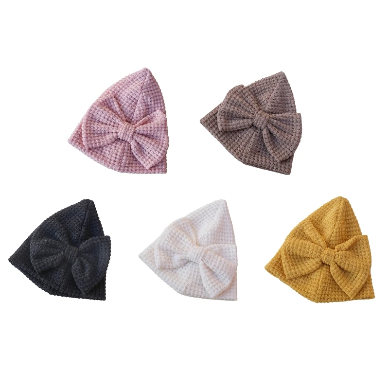 

0-6 Months Baby Soft Big Bowknot Hat Newborn Infant Cute Beanie Cap Bonnet Bandanas Turban Headwrap Headdress for Infant