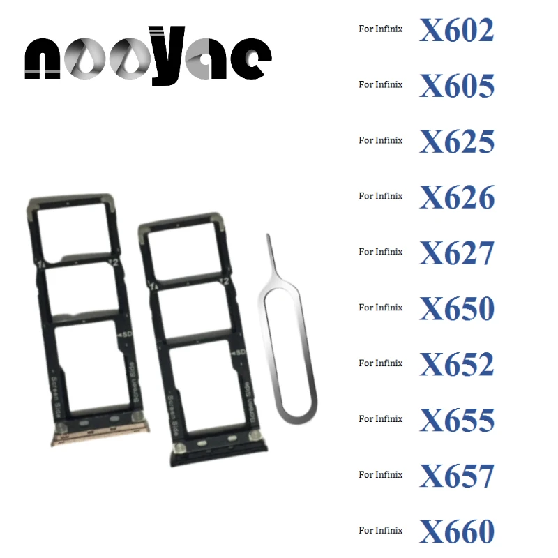 

New Black SIM Card Tray For Infinix X602 X605 X625 X626 X627 X650 X652 X655 X657 X660 Sim Holder Slot Adapter Reader