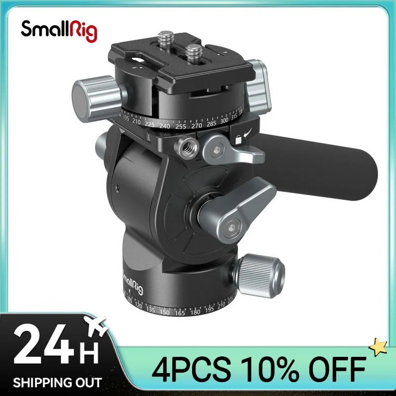 

SmallRig Lightweight Fluid Video Head 360° Swivel with a Removable Telescopic Handle Adjustable Lightweight Portable 3457