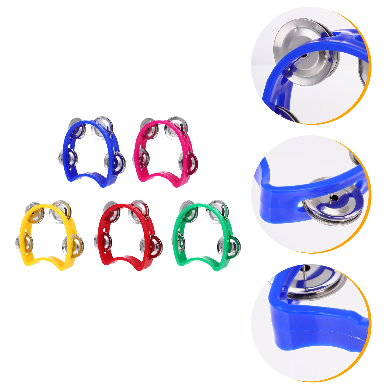 

Toys Hand Musical Bell Tambourine Rattle Baby Drum Bells Wooden Handheld Moon Half Toddler Wood Instrument Learning Handle