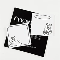 ins cartoon cute bear rabbit memo pad brief strokes dialog box simple style message paper student school stationery 50 sheets