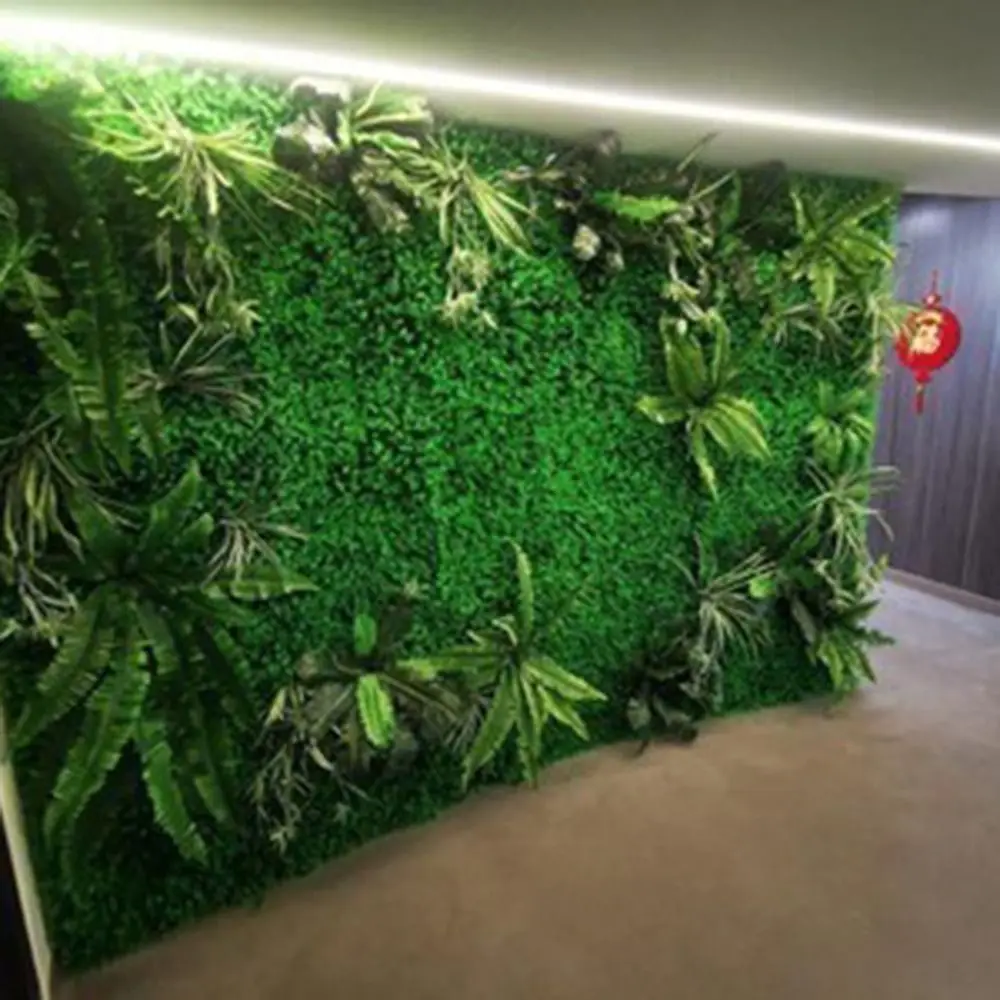 Фото Искусственная панель для стены из растений 60*40 см, имитация клена, реалистичная, с защитой от УФ-излучения, искусственная трава папоротника №5