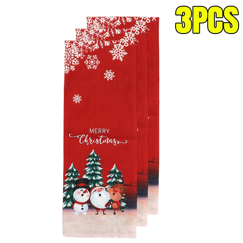 

Рождественские чехлы для бутылок вина, полиэстер/хлопок, Санта-Снеговик