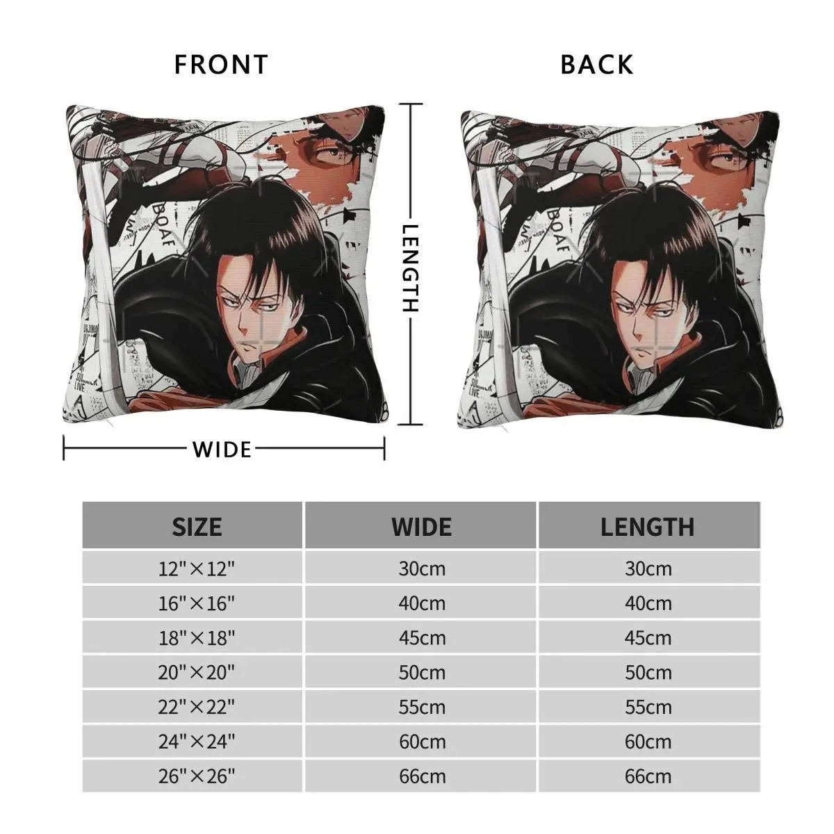 Levi Ackerman 1 чехол для подушки наволочка спальни Dakimakura задняя часть дивана |