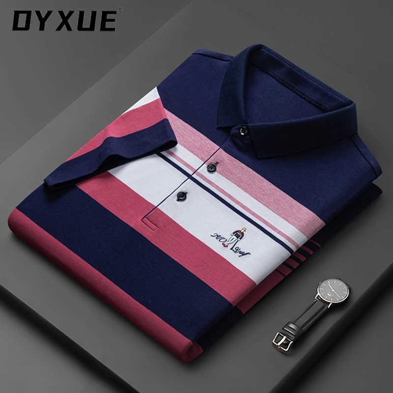 

DYXUE Brand High-quality Tops Short Sleeve Embroidery Polos Luxury Men's Clothing Logo Summer Cotton Polo Tshirts 2022 Top Tees