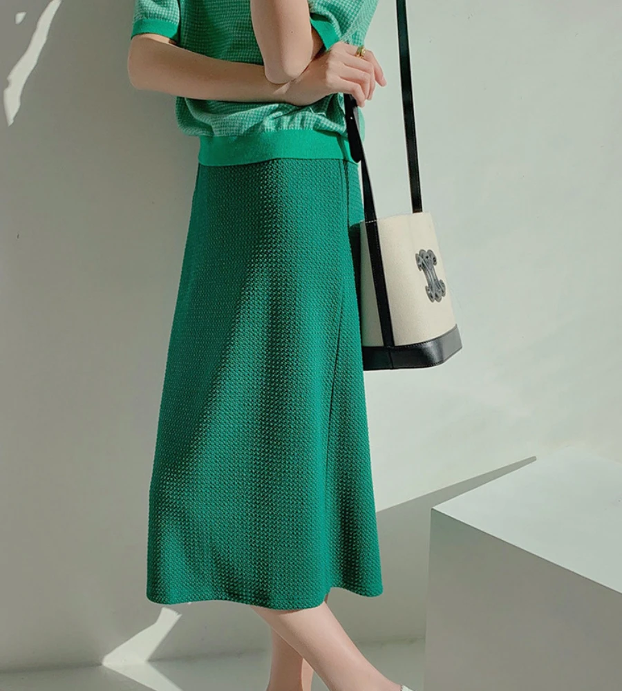

Pineapple bag bubble crepe spring new fashion skirt loose meat-covering mid-length A-line skirt