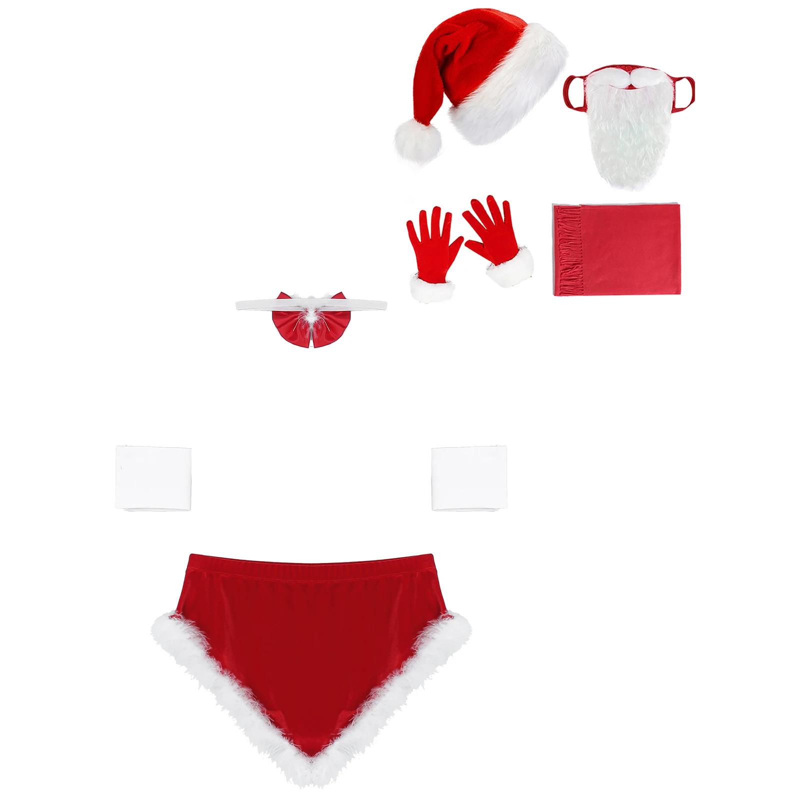 Мужской рождественский костюм Санта-Клауса для косплея юбка с отделкой из перьев