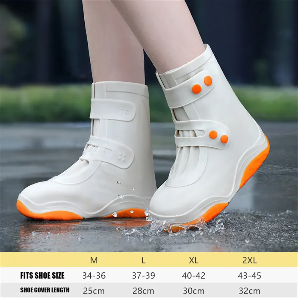 Нескользящие резиновые сапоги, утолщенные водонепроницаемые бахилы для мужчин и женщин, прочные защитные бахилы от дождя для взрослых и студентов