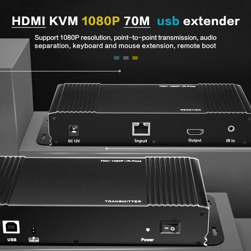 

USB hdmi kvm audio extender 70m ethernet cable Transmitter Receiver 1080P Mouse Keyboard Extende Converter for Remote boot PC