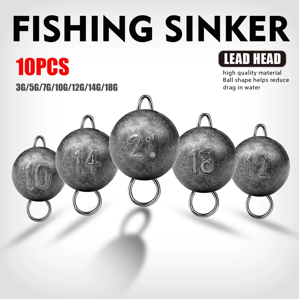 

10Pcs Fishing Lead Pendant 3g-18g Weight Sinker Jig Head Bullet Weights Soft Lure Group Hook Aggravated Swing Bullets