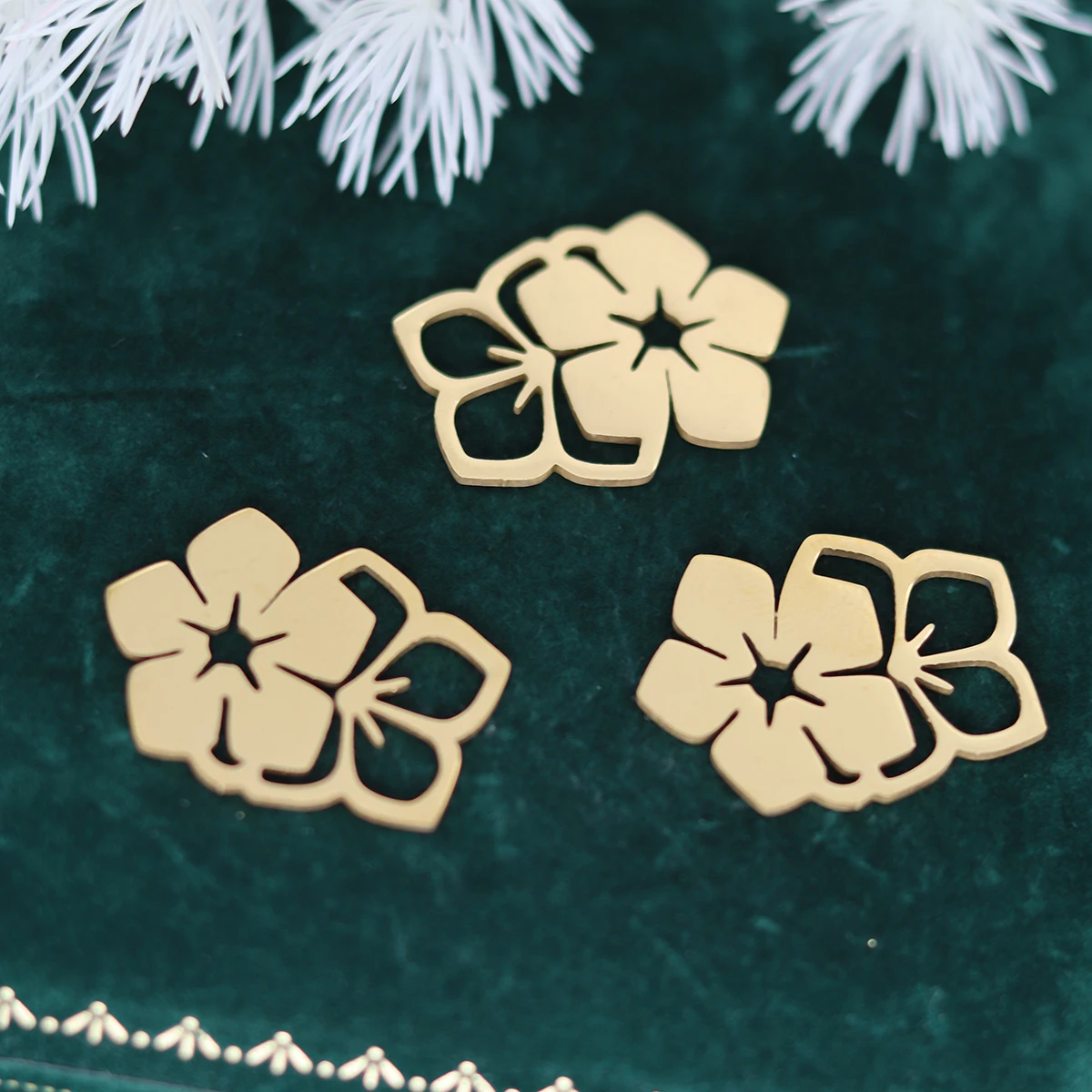 3 шт. винтажные серьги-подвески ландыш