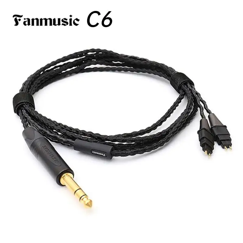 

Fanmusic C6 бескислородные медные кабели 6,3 мм/4-pin XLR plug Улучшенный кабель для наушников HD580 HD600 HD650 HD6XX