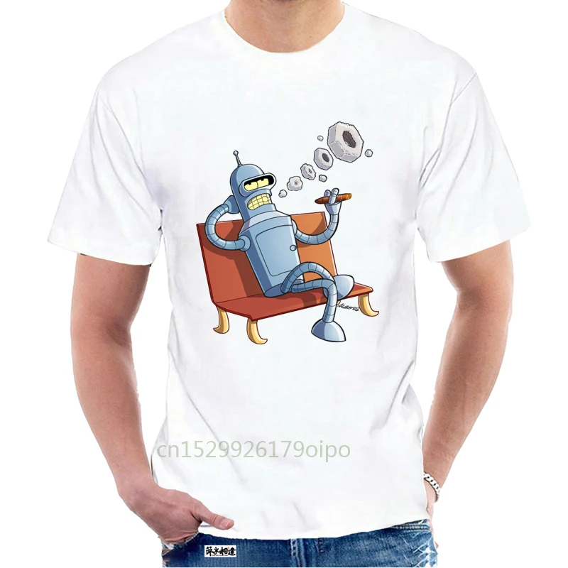 Повседневная Ретро-футболка с изображением Бендера фаната Мужская футболка